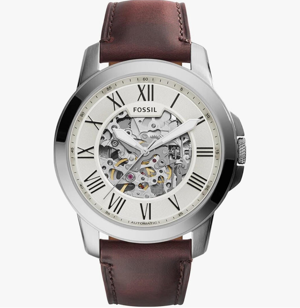 Stainless Steel and Leather Chronograph Watch ➥